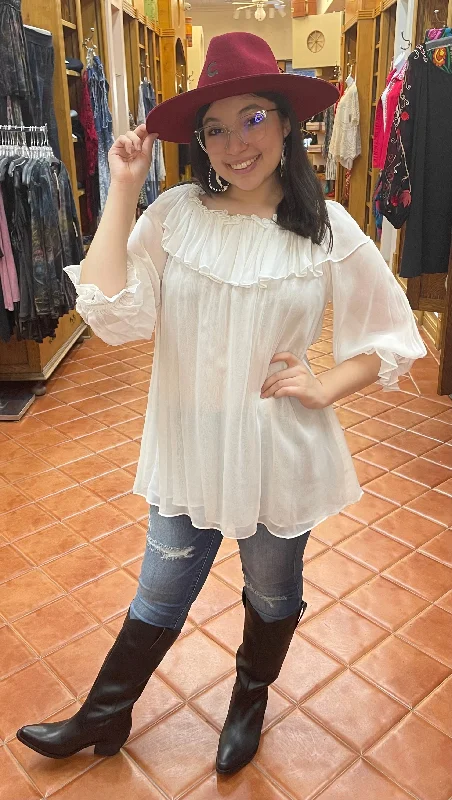 White Peasant Top by Vintage Collection Sophisticated Women's 