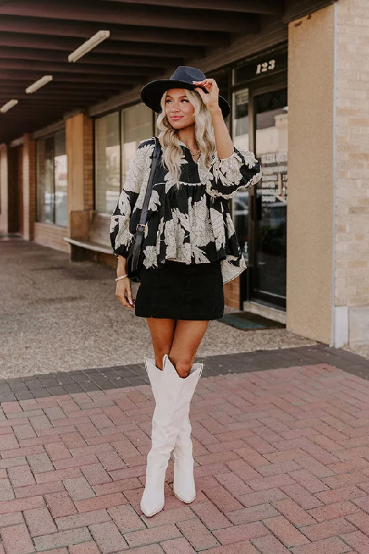 Always In Style Floral Top in Black Laid - back Women's Vibe