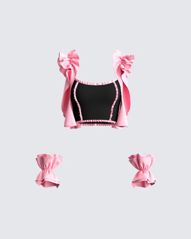 Gabriela Multi Ruffle Top & Cuffs Dynamic Women's Moto