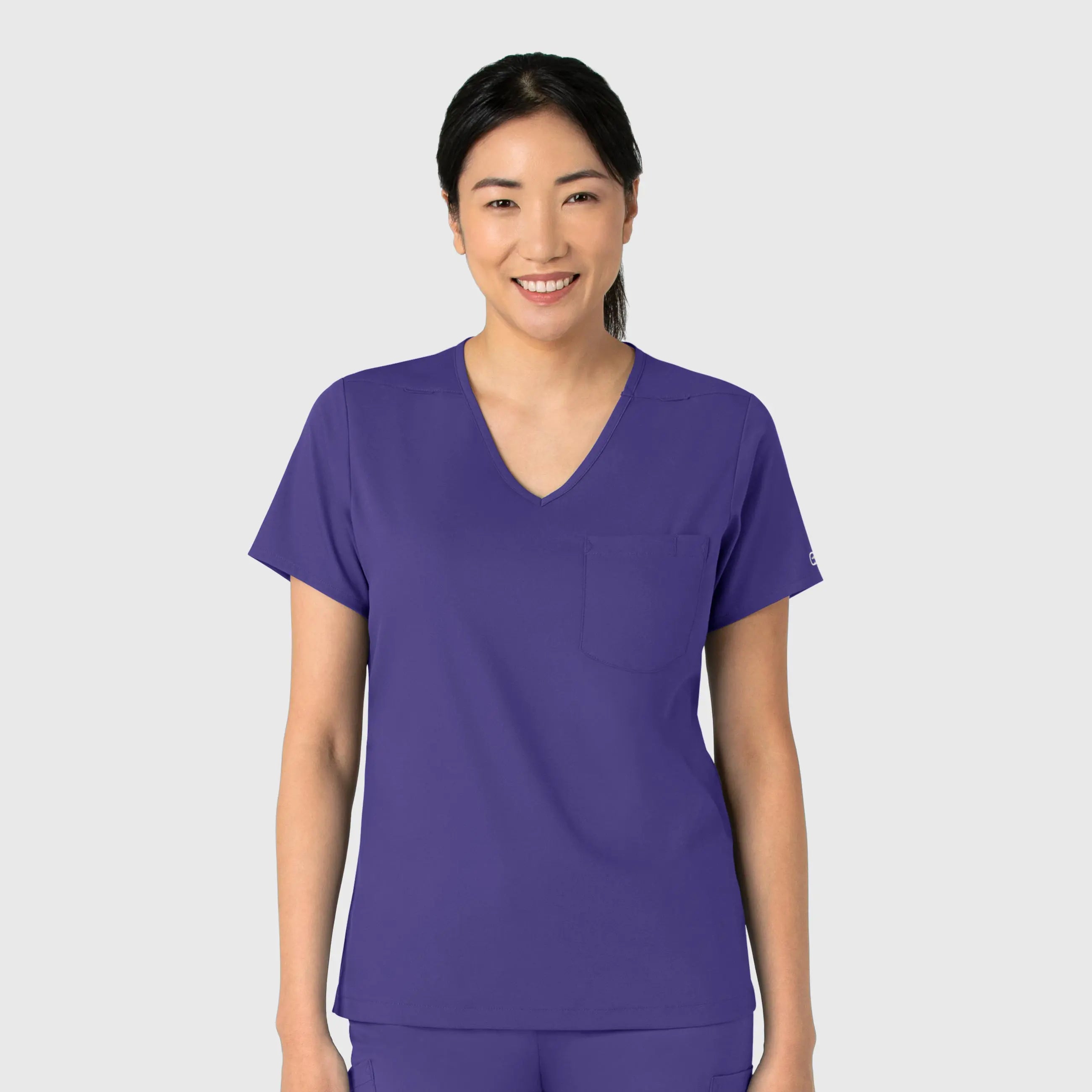 Wink Women's Tuck-In Scrub Top - Grape Sustainable Organic