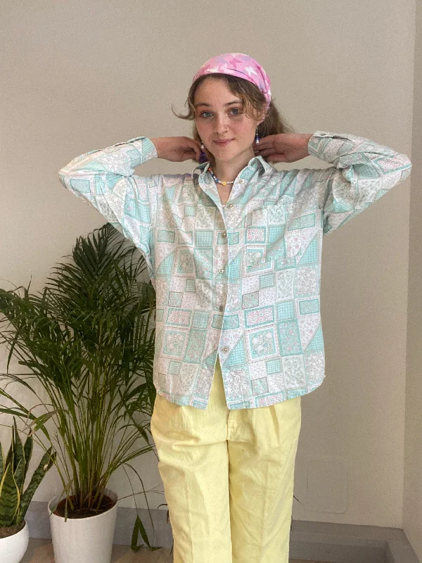 Vintage Patterned Blouse Cozy Women's Winter