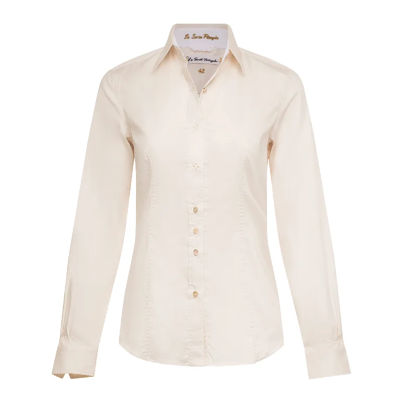 Fitted Classic Shirt - Beige Tough Women's Military - inspired