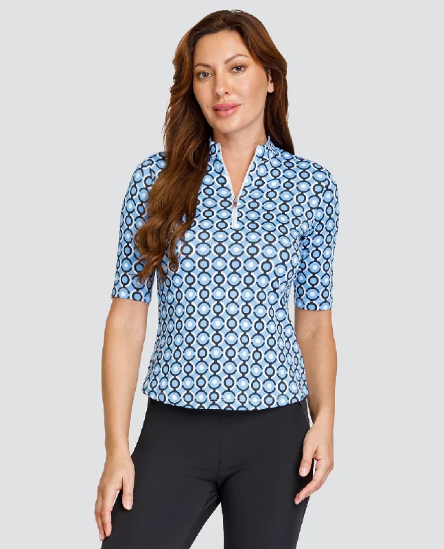 SIZE S - TAIL Fee 3/4 Sleeve Polo Rotunda Traditional Women's Wool