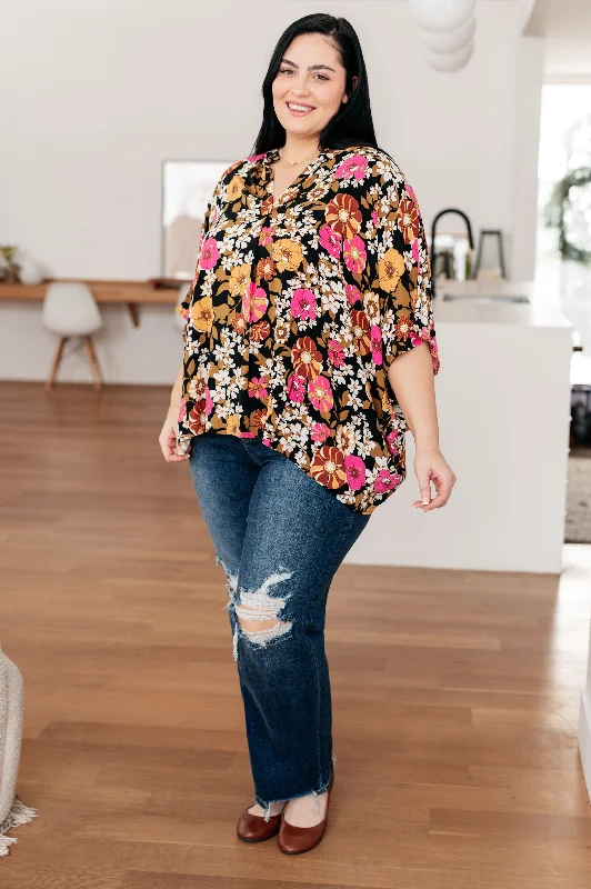 Take Another Chance Floral Print Top Dapper Women's 1920S