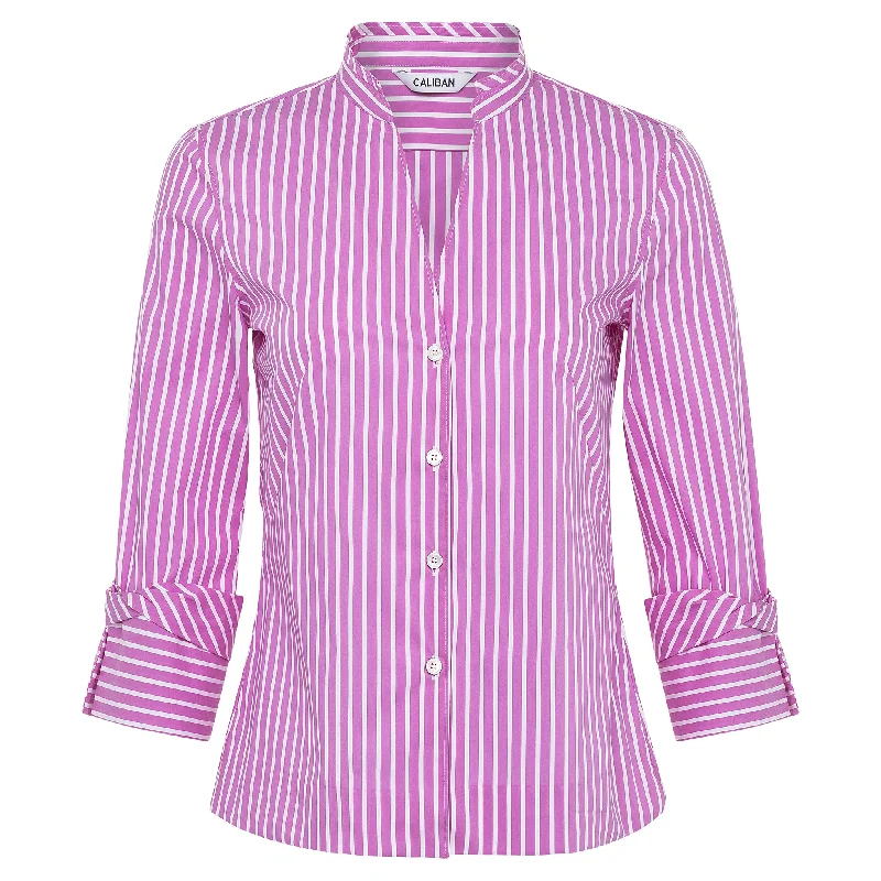 The Amy Classic Blouse - Pink Stripe Business