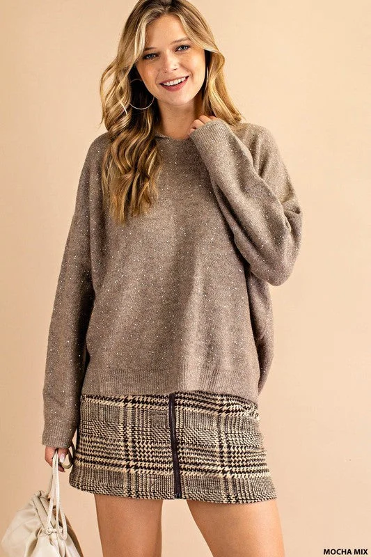 Sweet Truths Luxe Thread Hooded Sweater (Mocha Mix) Bohemian Women's Free