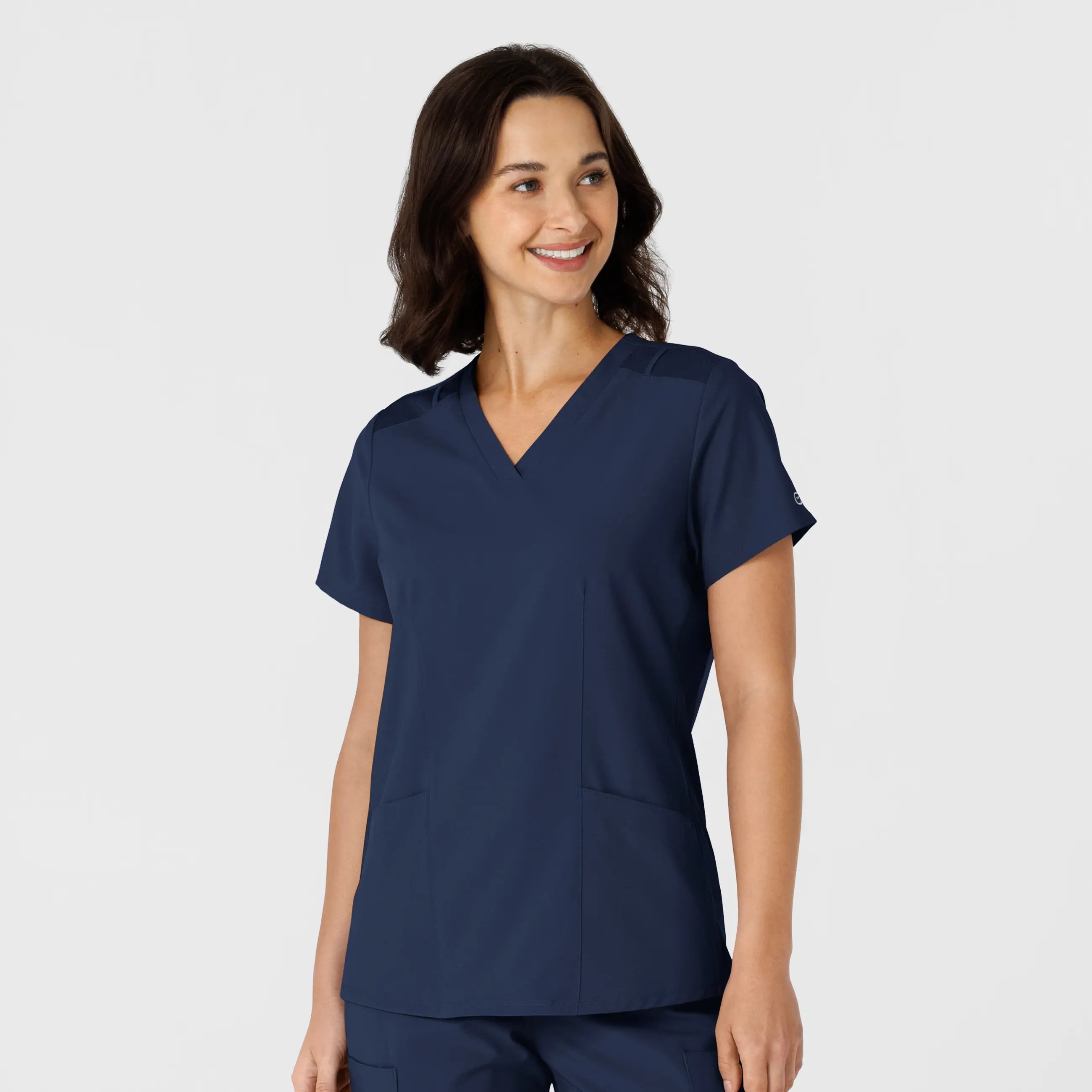 Wink Women's Flex-n-Reach Side Panel V-Neck Scrub Top - Navy purpose