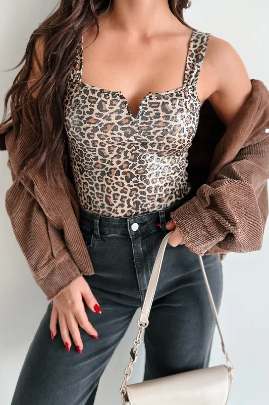 Exotic Nights Animal Print Bodysuit (Brown Multi) Youthful Women's Pop