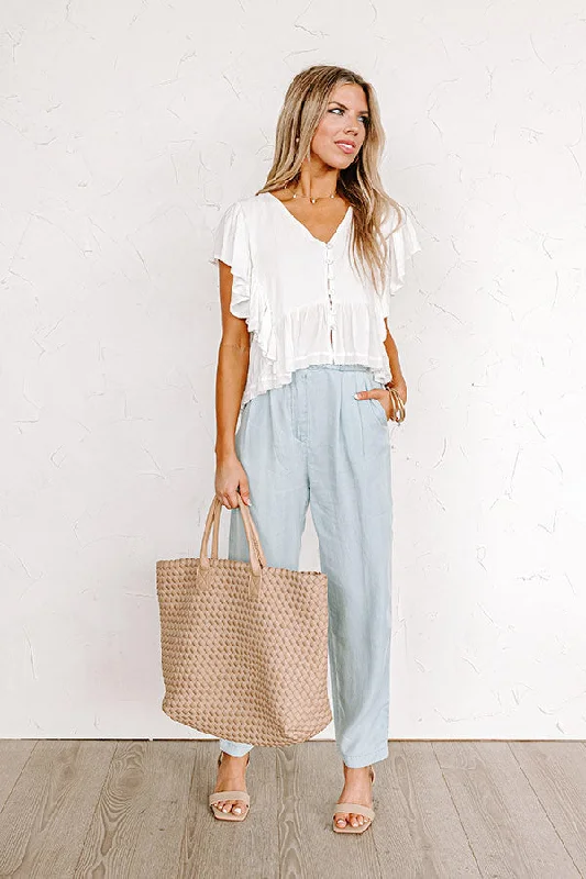 Believe The Dream Peplum Top In White Modern Women's 