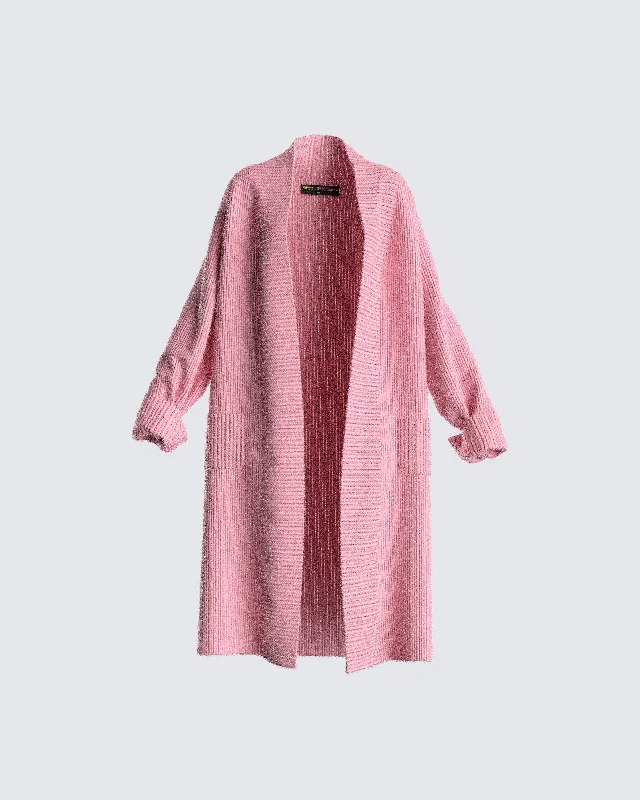 Lumi Pink Knit Cardigan Earthy Women's Hemp - based