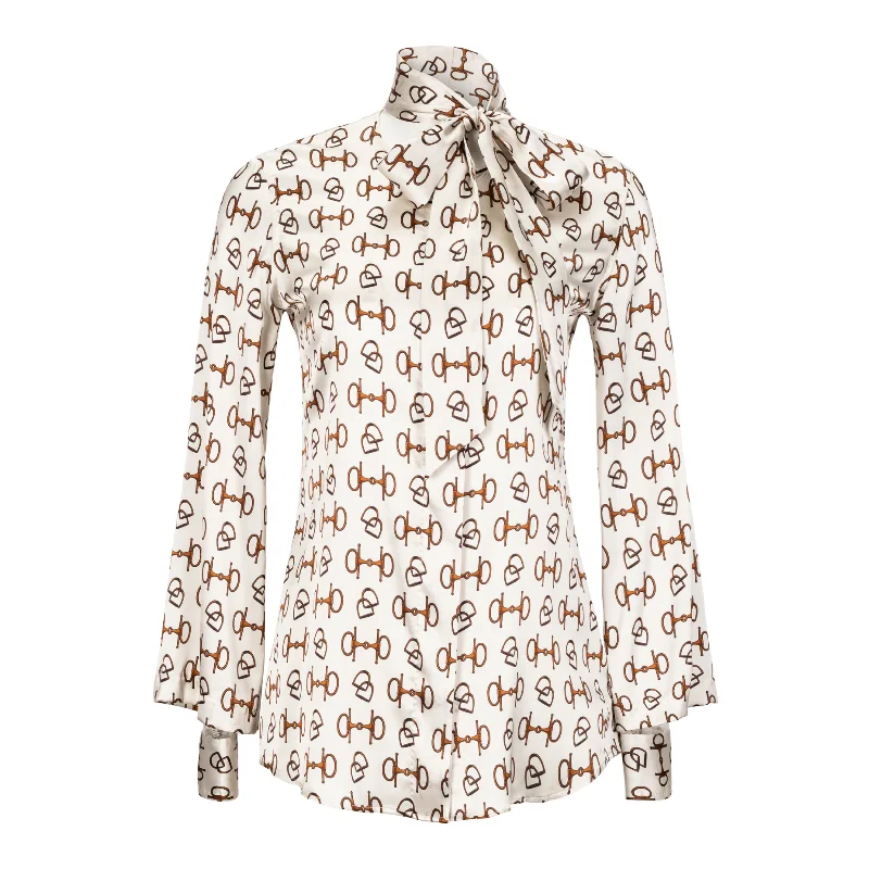 Bridle Print Silk Blouse Disco