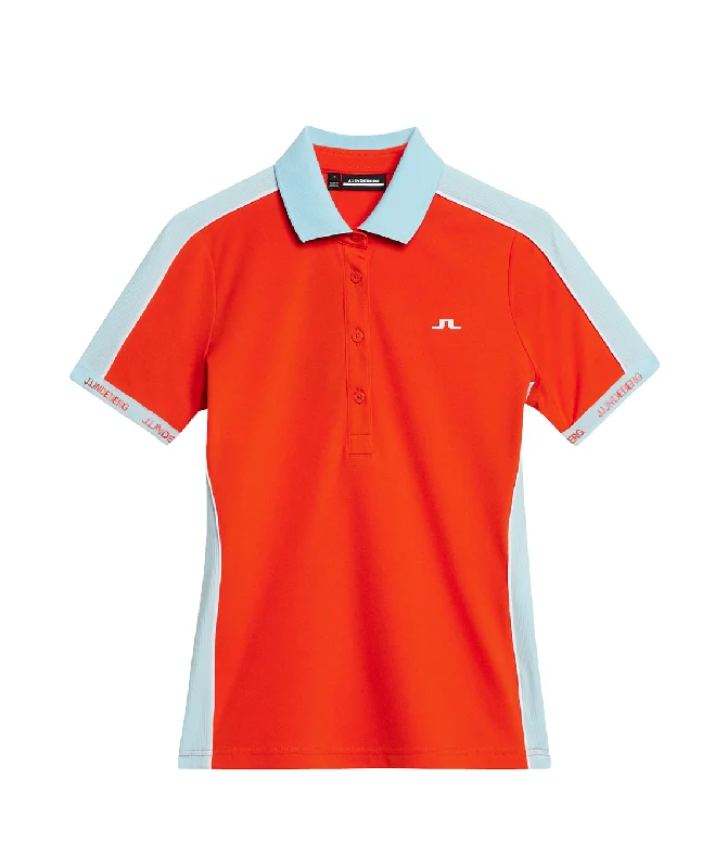 SIZE L - J.Lindeberg Demi Polo Tangerine Tango British Gentlewoman Style