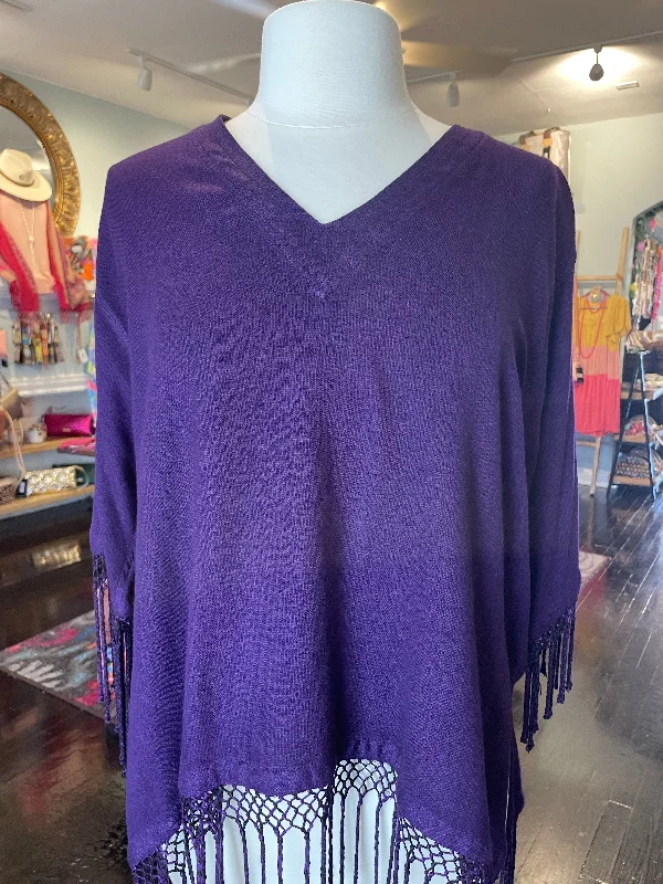 Dairi V-Neck Tunics w/ Fringe Vintage Women's 1970S 