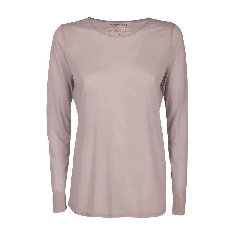 Long Sleeve Milk Crew Neck Top - Dusty Mauve performance