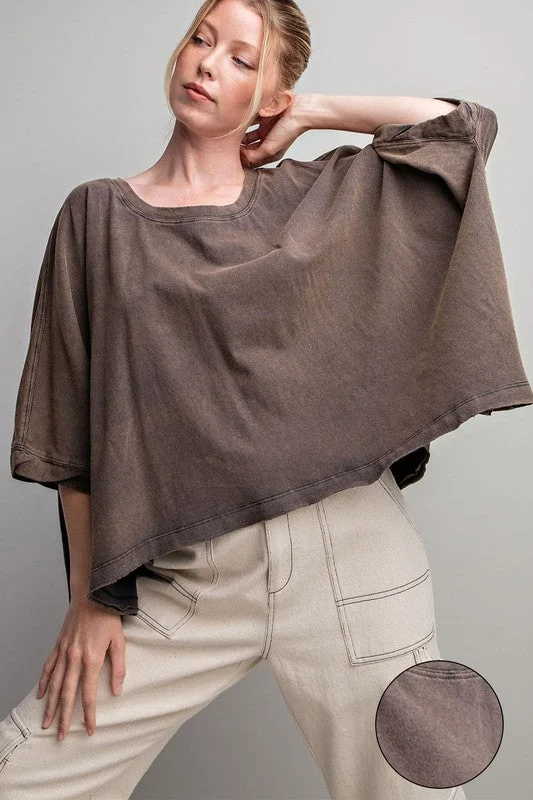 Mineral Washed Loose Fit Top French