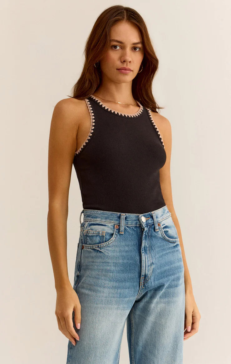 Z Supply Avril Rib Whipstitch Tank performance