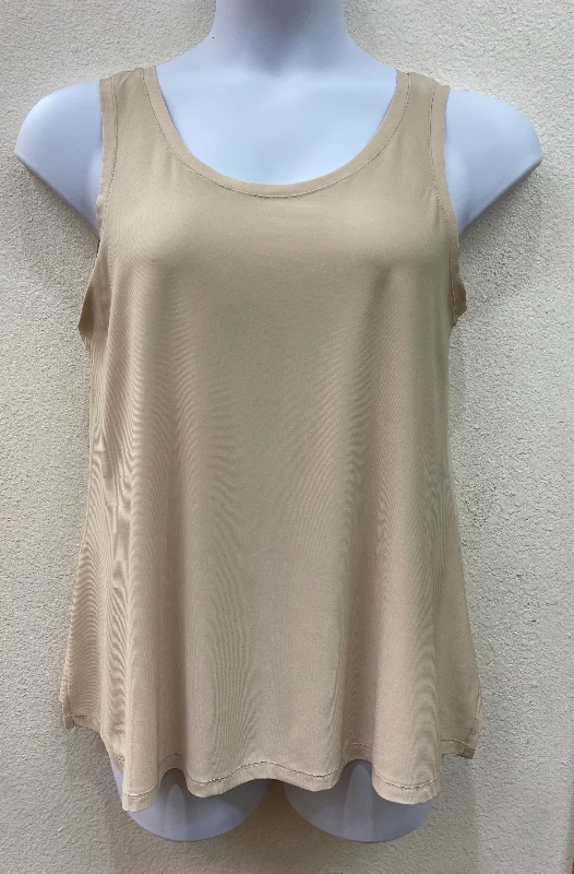 Beige V-Neck to Round Neck Reversible Tank Top Dapper Women's 1920S
