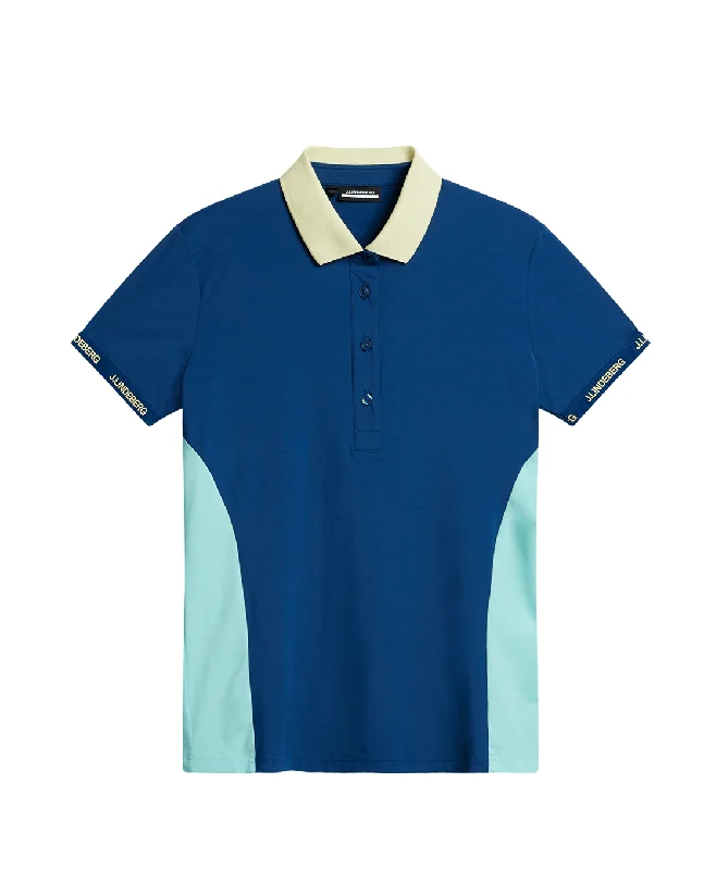SIZE L - J.Lindeberg Makena Polo Estate Blue Streetwear Style for 