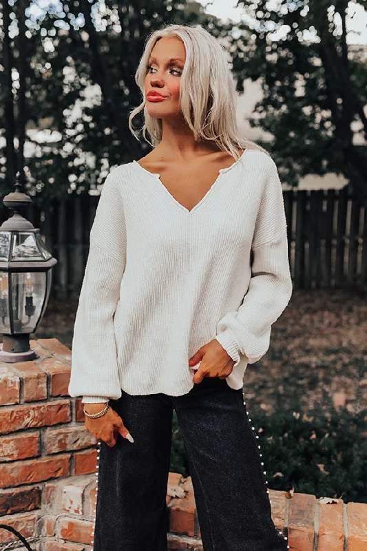 Cappuccinos On Repeat Sweater Top in Ivory Trendy Women's 