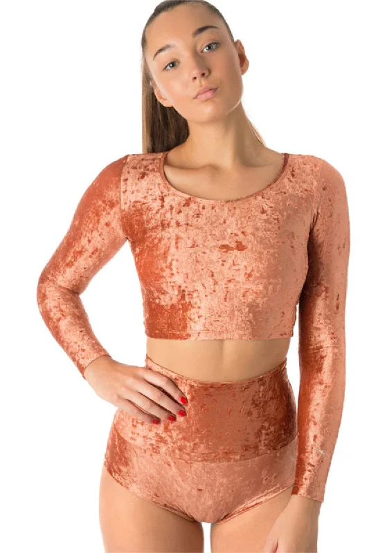 Dragonfly Pavi Crop Top - Velvet Bronze Sleek Women's 