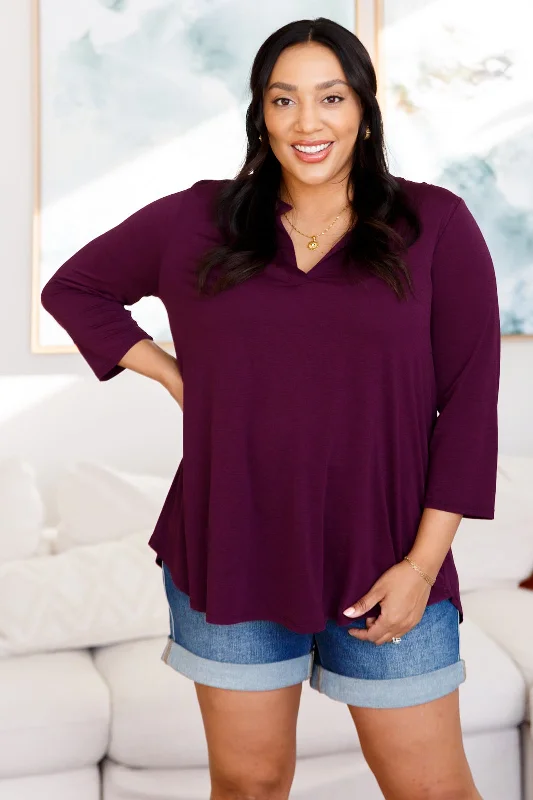 So Outstanding Top in Dark Magenta Modern Women's 