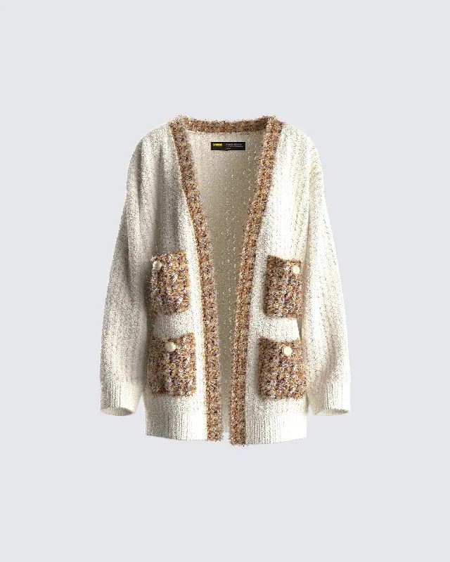 Alfie Beige Cardigan Top Casual Women's Japanese 