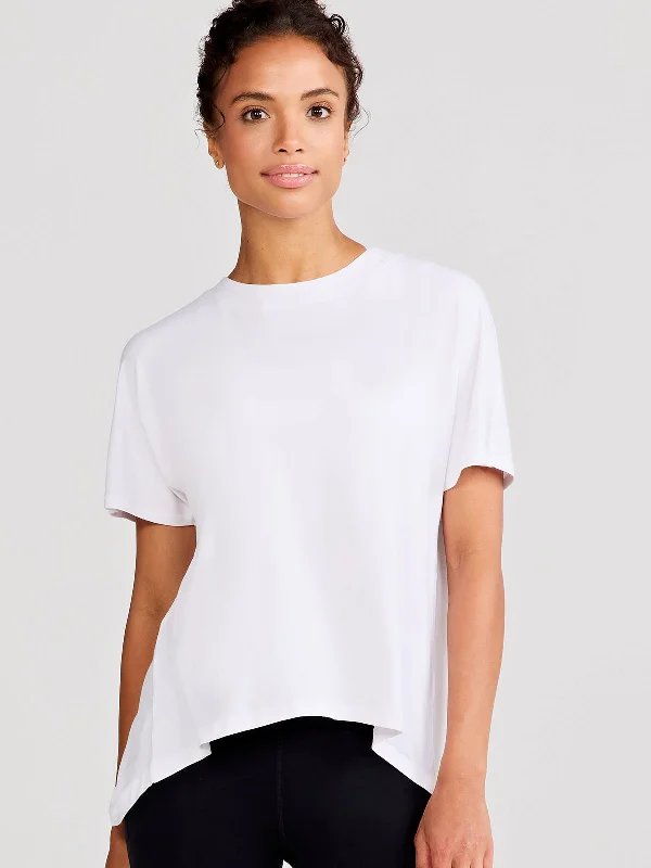 Uptown Luxe Cross Back T-Shirt Trendy Women's Oversized