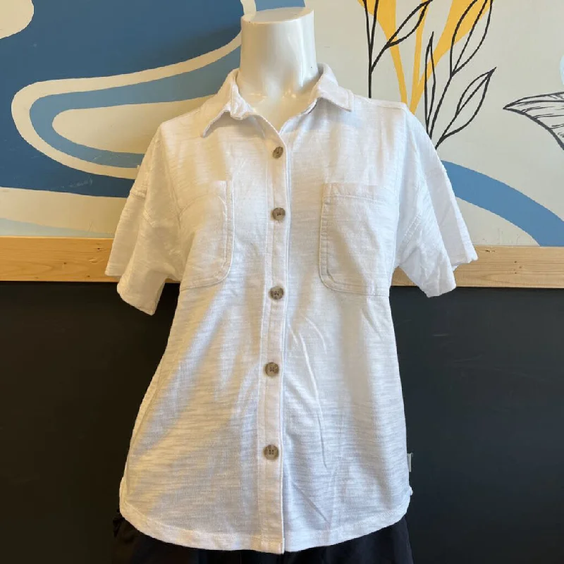 Eddie Bauer - Women's Button-Down Slub Shirt: White-women-SM purpose