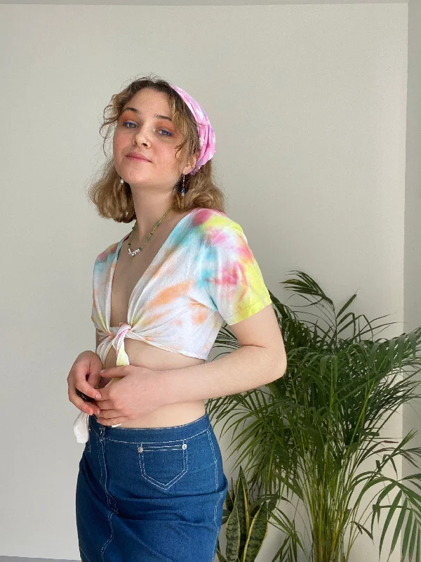 Tie Dye Crop Top Hip Women's Retro