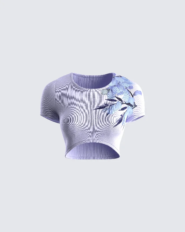 Luella Purple Print Sweater Top Modern Women's 
