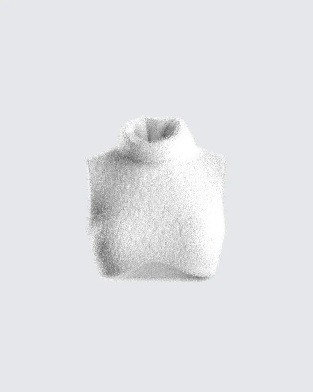 Beckett White Cropped Knit Top Sporty Women's Tennis