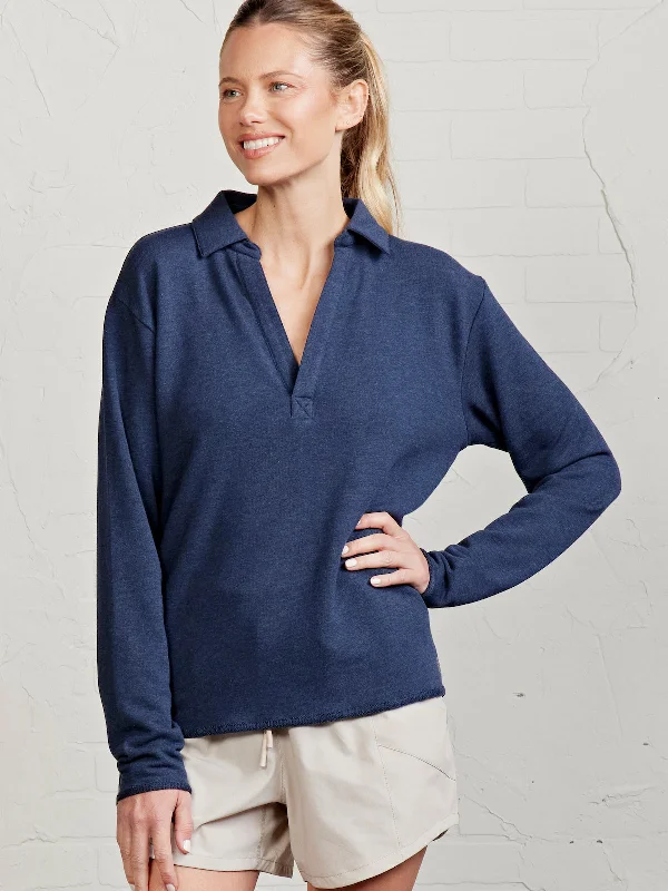 French Terry Polo Sweatshirt British Gentlewoman Style