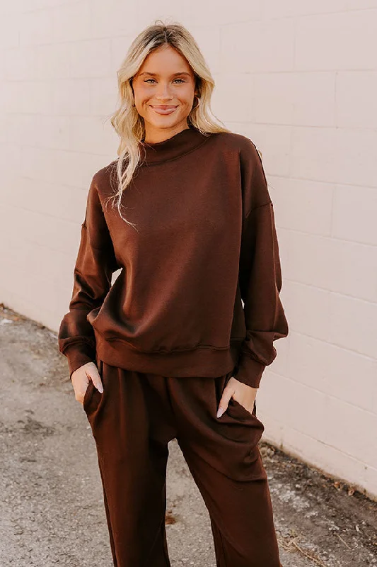 Cozy Casual Sweatshirt in Chestnut Athletic Women's High - 