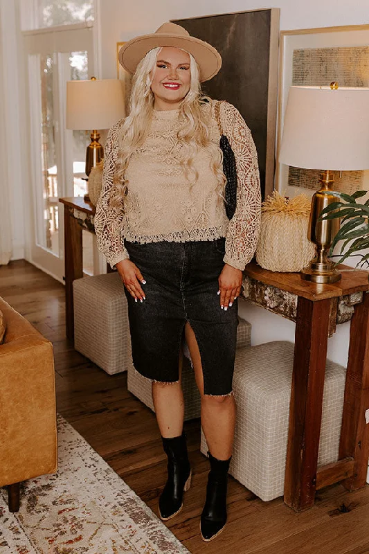 It's In The Details Crochet Top in Beige Curves Bohemian Women's Free