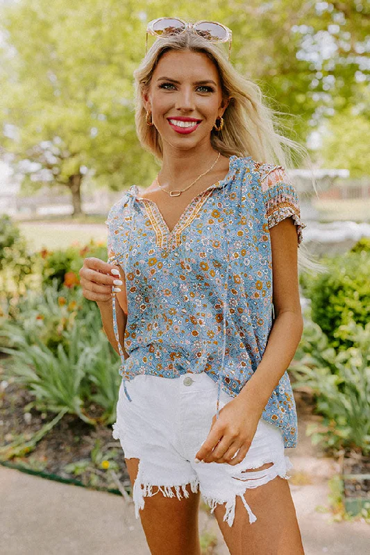 Cute And Coasting Floral Shift Top Athletic Women's 