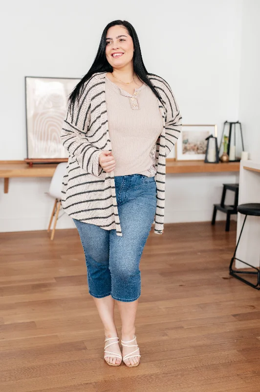 Weekend Adventure Striped Longline Cardigan French