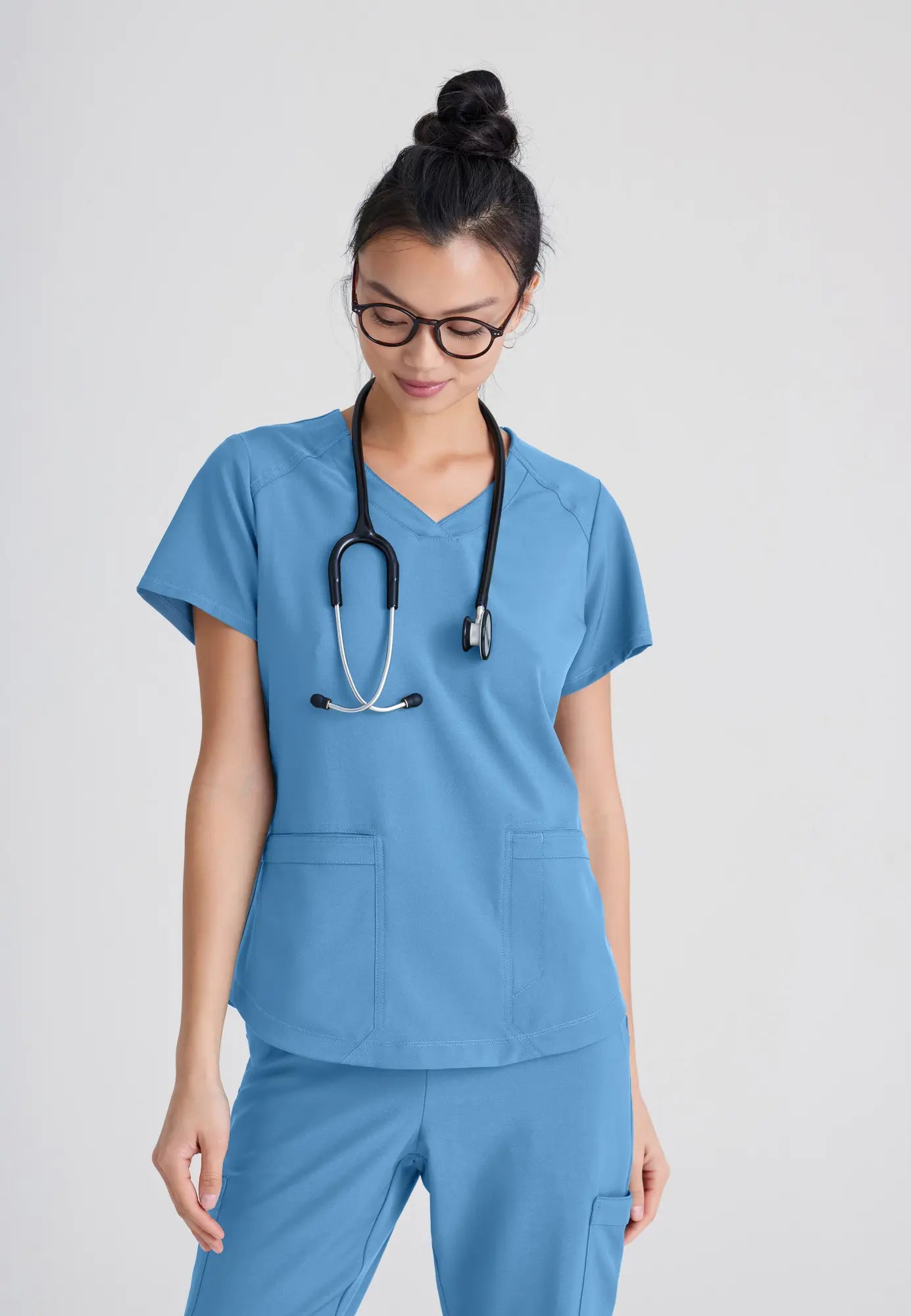 Grey's Anatomy Women's Rhythm Top - Ceil Blue performance