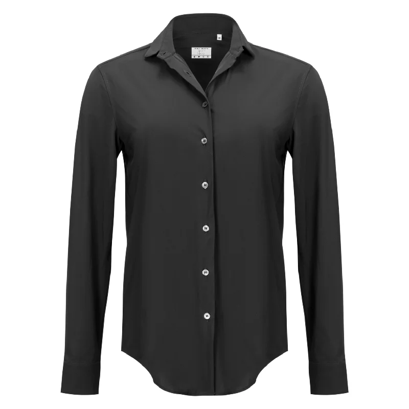 Skin Like Relaxed Button Down - Black Elegant Women's 