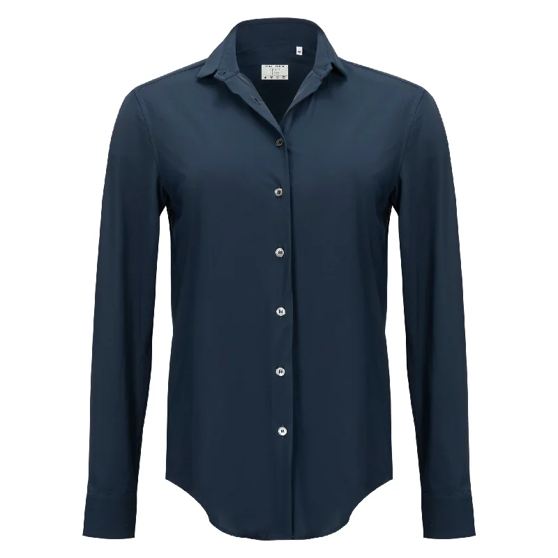 Skin Like Relaxed Button Down - Navy Refined Women's Classic 