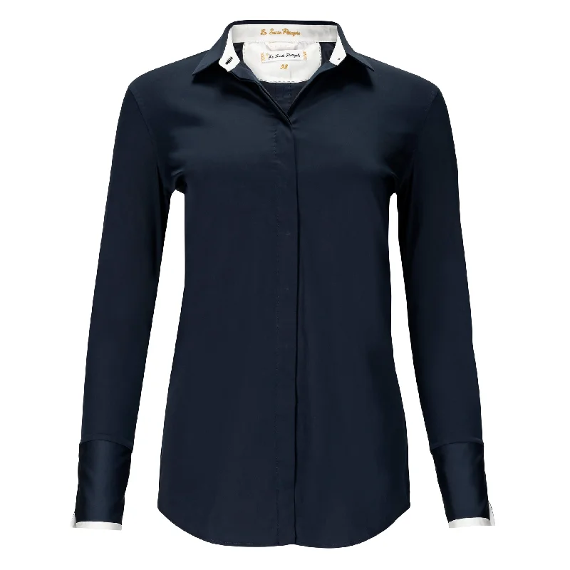 Relaxed Button Down Shirt - Navy Cashmere