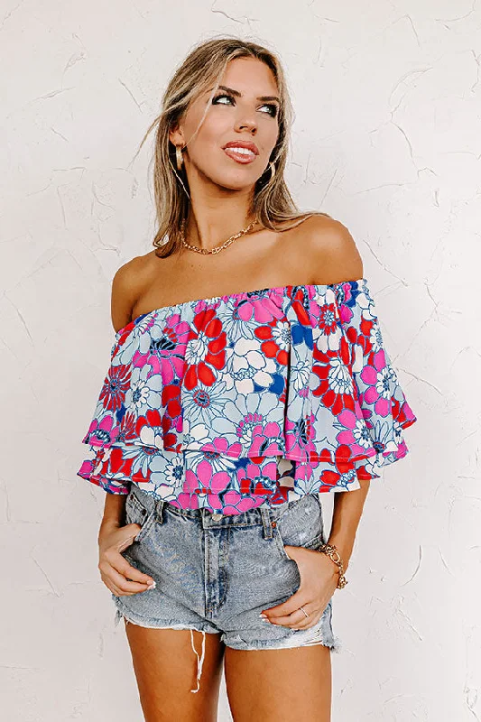 Tropical Joy Floral Top Refined Women's 