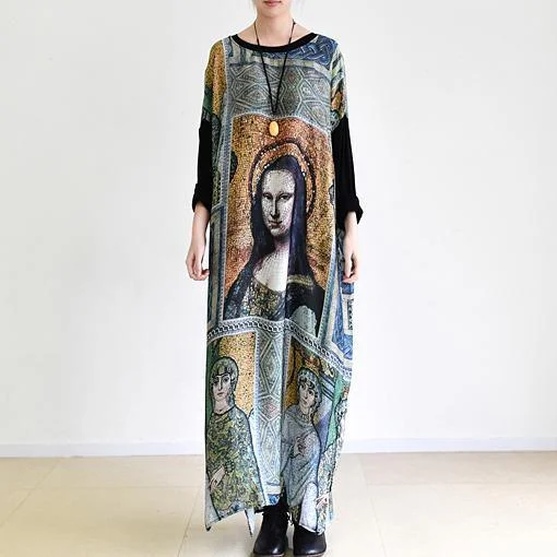 Fall painted floral cotton dresses flowy chiffon maxi dresses Elegant Women's Formal Fall painted floral cotton dresses flowy chiffon maxi dresses Elegant Women's Formal