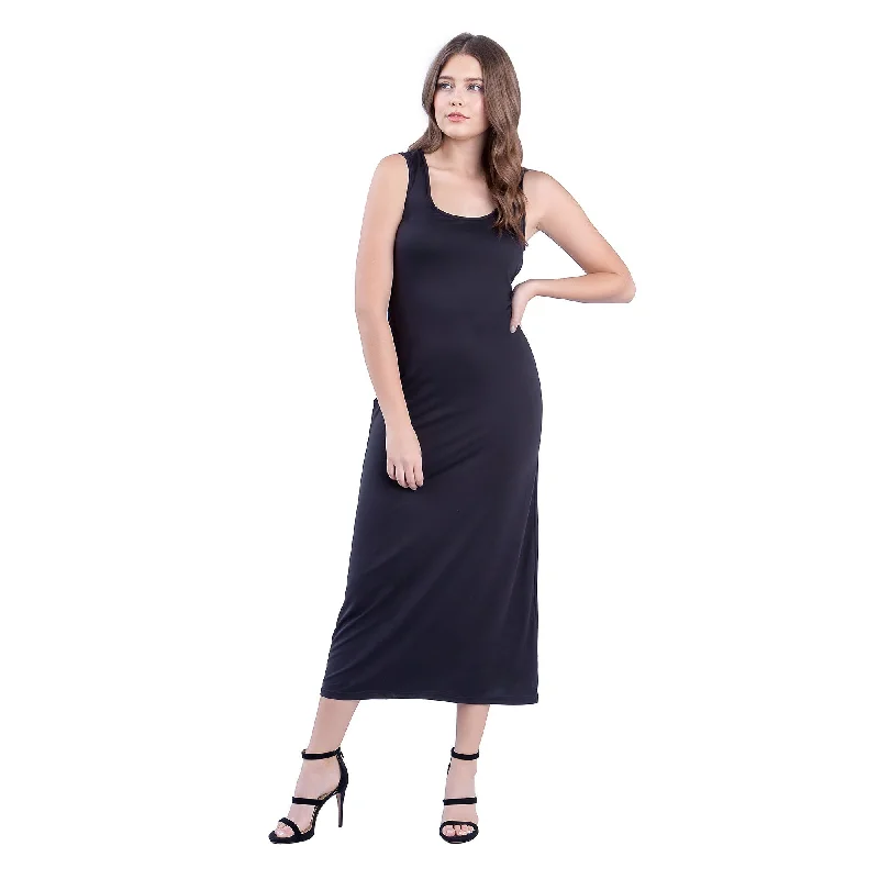 24seven Comfort Apparel Scoop Neck Maxi Dress with Racerback Detail performance