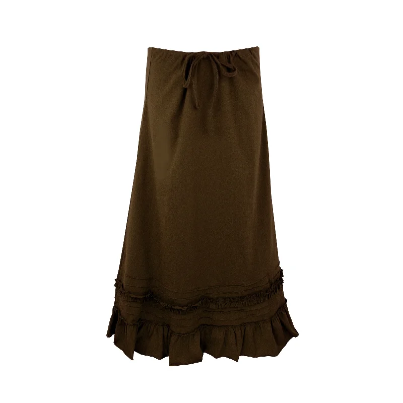 Organic Long Drawstring Skirt Trendy Women's Oversized