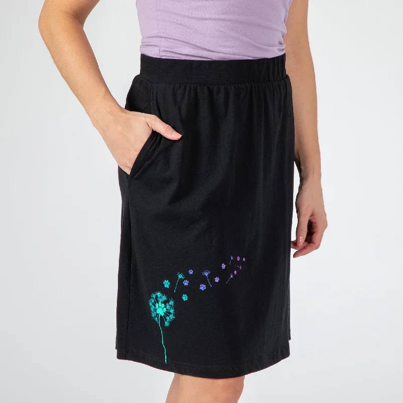 Dandelion Paw Print A-Line Skirt Sporty Women's Athleisure 