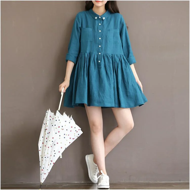 Aqua blue retro linen dress fit flare summer dresses linen sundress the raining afternoon garde Aqua blue retro linen dress fit flare summer dresses linen sundress the raining afternoon garde