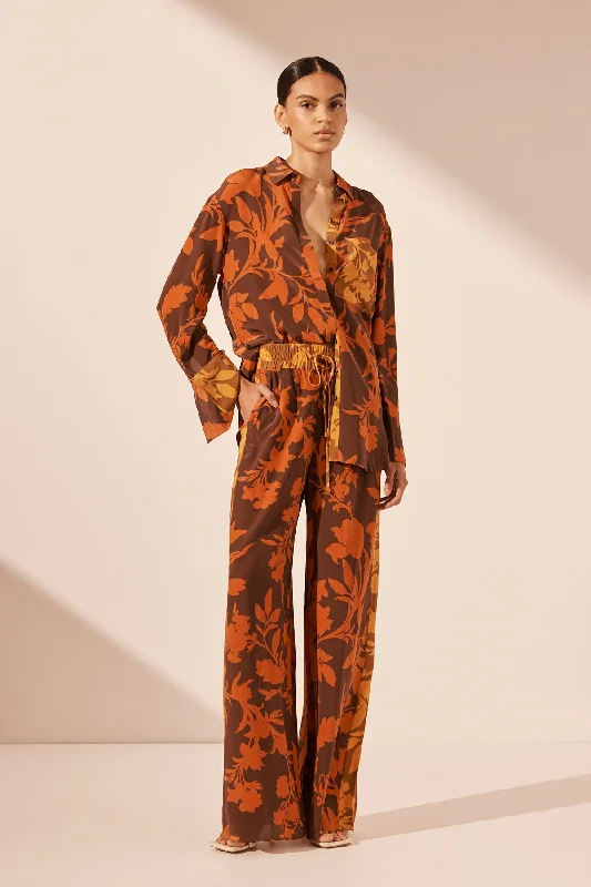ARI SILK CONTRAST RELAXED PANT Vintage Women's 1970S 
