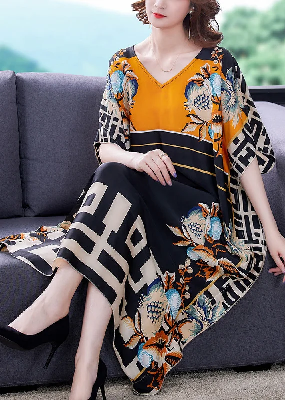 Beautiful O-Neck Print Maxi Dresses Summer Vacation