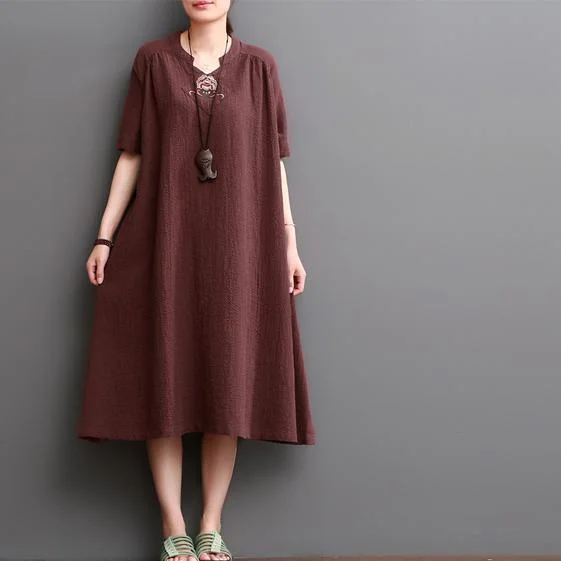 Burgundy caftans linen dresses for summer plus size linen clothing Tough Women's Military - inspired Burgundy caftans linen dresses for summer plus size linen clothing Tough Women's Military - inspired