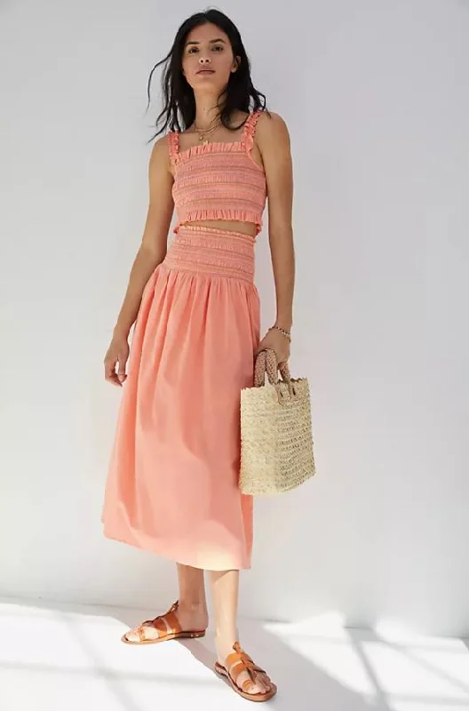 ELIA 2PC SMOCKED SKIRT SET Confident Women's High - fashion